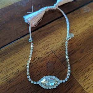 Pink adjustable stone bracelet